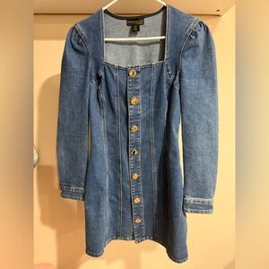 House of Harlow 1960 Blue Denim Long Sleeve Dress